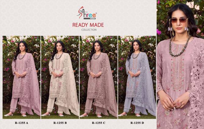 R 1255 By Shree Organza Embroidery Pakistani Suits Wholesale Shop In Surat